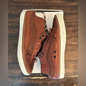 NWT Rare 2008 Vans Men's Brown Leather Sneakers Jay-Lay mids